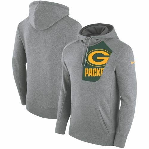 ナイキ NIKE 緑 グリーン パッカーズ フリース 灰色 グレー グレイ 【 GREEN GRAY NIKE BAY PACKERS FLY FLEECE PULLOVER HOODIE HEATHERED 】 メンズファッション トップス パーカー