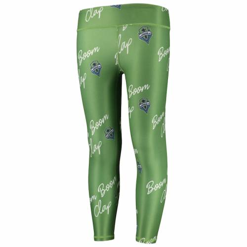 ズーザッツ ZOOZATZ シアトル サウンダーズ 子供用 レギンス タイツ 緑 グリーン 【 GREEN ZOOZATZ GIRLS YOUTH SLOGAN REPEAT LEGGINGS RAVE 】 キッズ ベビー マタニティ ボトムス