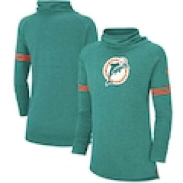 ナイキ NIKE マイアミ ドルフィンズ レディース スリーブ スウェットシャツ トレーナー アクア WOMEN'S 長袖 【 SLEEVE NIKE HISTORIC MARKS TRIBLEND FUNNEL SWEATSHIRT AQUA 】 レディースファッション トッ