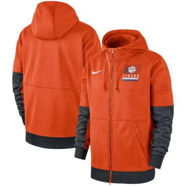 ナイキ NIKE クレムソン タイガース サイドライン フルジップ パフォーマンス フーディー パーカー 橙 オレンジ 【 ORANGE NIKE SIDELINE FULLZIP PERFORMANCE HOODIE 】 メンズファッション トップス