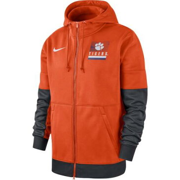 ナイキ NIKE クレムソン タイガース サイドライン フルジップ パフォーマンス フーディー パーカー 橙 オレンジ 【 ORANGE NIKE SIDELINE FULLZIP PERFORMANCE HOODIE 】 メンズファッション トップス