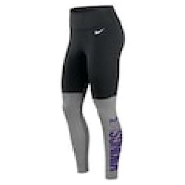 ナイキ ミネソタ バイキングス レディース ロゴ パフォーマンス レギンス タイツ チャコール 黒色 ブラック WOMEN'S 【 NIKE LOGO STACK PERFORMANCE LEGGINGS BLACK HEATHERED CHARCOAL 】