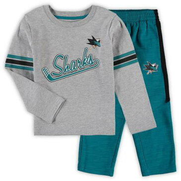 アウタースタッフ OUTERSTUFF シャークス 男の子 女の子 子供用 スリーブ Tシャツ 灰色 グレー グレイ サンノゼ 長袖 & – 【 SLEEVE GRAY OUTERSTUFF PRESCHOOL DMAN TSHIRT PANTS SET HEATHERED SHIRT 】 キッ