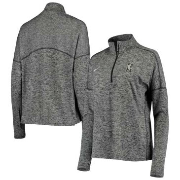 ナイキ NIKE レディース エレメント パフォーマンス ヘザー 黒色 ブラック WOMEN'S 【 HEATHER NIKE NBA LOGOMAN ELEMENT PERFORMANCE HALF BLACK 】 レディースファッション トップス スウェット トレーナー