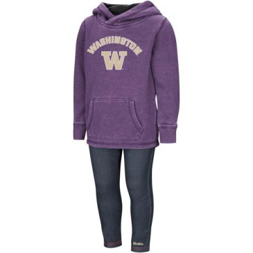 COLOSSEUM ワシントン ベビー 赤ちゃん用 赤ちゃん 幼児 キッズ マタニティ ジュニア 【 Washington Huskies Girls Toddler Shot At The Pros Hoodie And Jegging Set - Purple/denim 】 Purple/denim