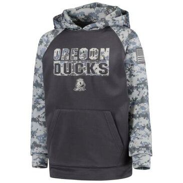 COLOSSEUM オレゴン 子供用 ラグラン チャコール 【 RAGLAN COLOSSEUM OREGON DUCKS YOUTH OHT MILITARY APPRECIATION DIGI CAMO PULLOVER HOODIE CHARCOAL 】 キッズ ベビー マタニティ トップス