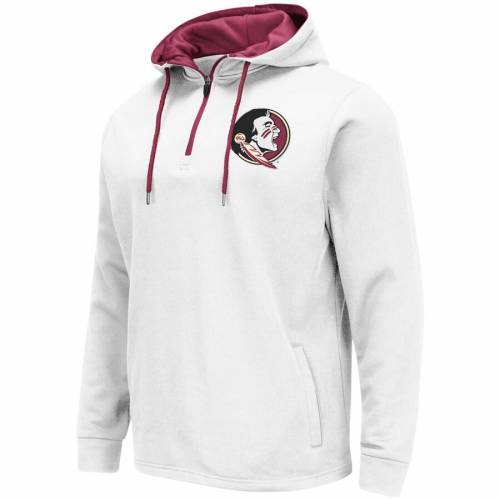 COLOSSEUM フロリダ スケートボード パフォーマンス 黒 ブラック メンズファッション トップス パーカー メンズ 【 Florida State Seminoles Performance Quarter-zip Pullover Hoodie - Black 】 White