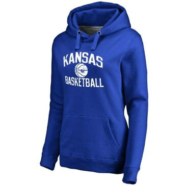 FANATICS BRANDED カンザス レディース バスケットボール レディースファッション トップス パーカー 【 [customized Item] Kansas Jayhawks Womens Personalized Distressed Basketball Pullover Hoodie - Royal 】 Royal