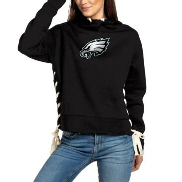 【スーパーセール中！ 3/11深夜2時迄】JUNK FOOD フィラデルフィア イーグルス レディース WOMEN'S 【 PHILADELPHIA EAGLES LACEUP SIDE PULLOVER HOODIE BLACK 】 レディースファッション トップス パーカー 送料無料