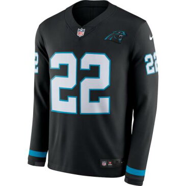 ナイキ NIKE カロライナ パンサーズ サーマ スリーブ ジャージー 黒色 ブラック 長袖 【 SLEEVE NIKE CHRISTIAN MCCAFFREY THERMA PLAYER JERSEY BLACK 】 メンズファッション トップス スウェット トレーナ