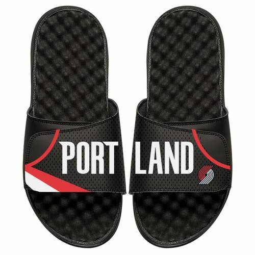 ISLIDE ポートランド ジャージ サンダル 黒 ブラック 【 SLIDE BLACK ISLIDE PORTLAND TRAIL BLAZERS AWAY JERSEY SPLIT SANDALS 】 メンズ サンダル スポーツサンダル