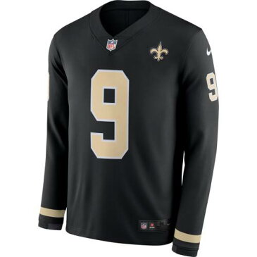 ナイキ NIKE セインツ サーマ スリーブ ジャージー 黒色 ブラック ニューオーリンズ 長袖 【 SLEEVE NIKE DREW BREES THERMA PLAYER JERSEY BLACK 】 メンズファッション トップス スウェット トレーナー