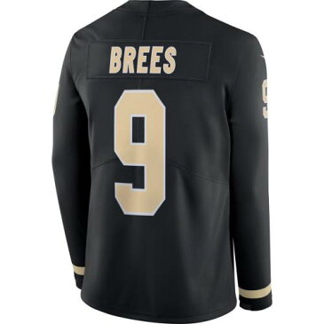 ナイキ NIKE セインツ サーマ スリーブ ジャージー 黒色 ブラック ニューオーリンズ 長袖 【 SLEEVE NIKE DREW BREES THERMA PLAYER JERSEY BLACK 】 メンズファッション トップス スウェット トレーナー