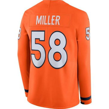 ナイキ NIKE デンバー ブロンコス サーマ スリーブ ジャージー 橙 オレンジ 長袖 【 SLEEVE ORANGE NIKE VON MILLER THERMA PLAYER JERSEY 】 メンズファッション トップス スウェット トレーナー