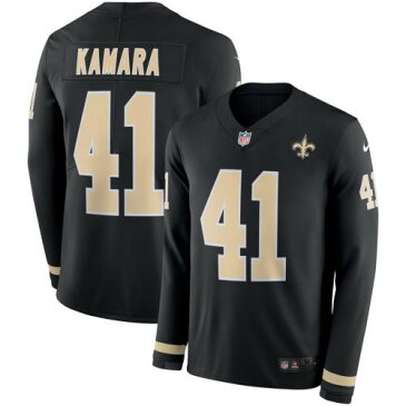 ナイキ NIKE セインツ サーマ スリーブ ジャージー 黒色 ブラック ニューオーリンズ 長袖 【 SLEEVE NIKE ALVIN KAMARA THERMA PLAYER JERSEY BLACK 】 メンズファッション トップス スウェット トレーナ