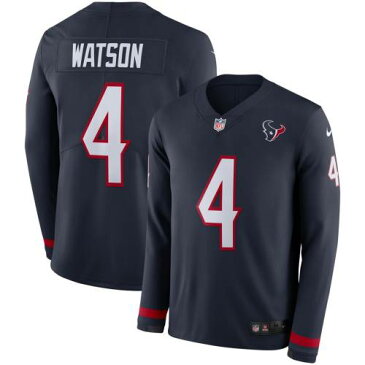 ナイキ NIKE ヒューストン テキサンズ サーマ スリーブ ジャージー 紺色 ネイビー 長袖 【 SLEEVE NIKE DESHAUN WATSON THERMA PLAYER JERSEY NAVY 】 メンズファッション トップス スウェット トレーナー
