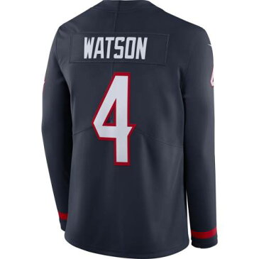 ナイキ NIKE ヒューストン テキサンズ サーマ スリーブ ジャージー 紺色 ネイビー 長袖 【 SLEEVE NIKE DESHAUN WATSON THERMA PLAYER JERSEY NAVY 】 メンズファッション トップス スウェット トレーナー
