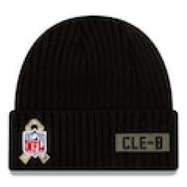 ニューエラ NEW ERA エラ クリーブランド ブラウンズ 子供用 ニット 黒色 ブラック ニューエラ 【 YOUTH 2020 SALUTE TO SERVICE CUFFED KNIT HAT BLACK 】 キッズ ベビー マタニティ キャップ 帽子