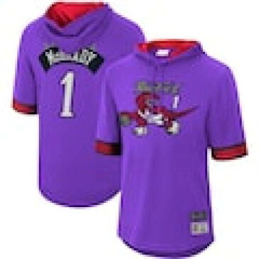 ミッチェル&ネス MITCHELL & NESS トロント ラプターズ スリーブ フーディー パーカー 紫 パープル & 半袖 – メンズ 【 SLEEVE PURPLE MITCHELL NESS TRACY MCGRADY MESH HARDWOOD CLASSICS NAME NUMBER HOODIE