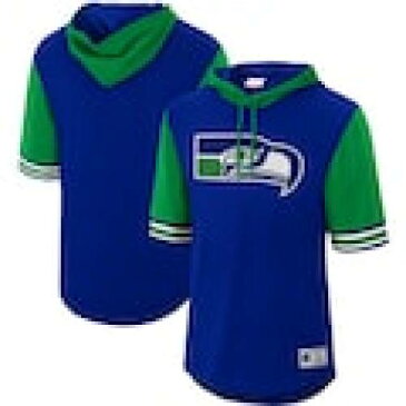 ミッチェル&ネス MITCHELL & NESS シアトル シーホークス スリーブ フーディー パーカー & 半袖 – メンズ 【 SLEEVE MITCHELL NESS BUZZER BEATER HISTORIC MESH ROYAL COLOR 】