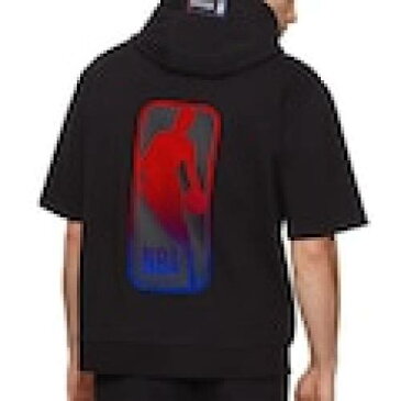 HUGO BOSS バウンス スリーブ フーディー パーカー 黒色 ブラック 半袖 メンズ 【 SLEEVE HUGO BOSS NBA X BOUNCE BLACK 】