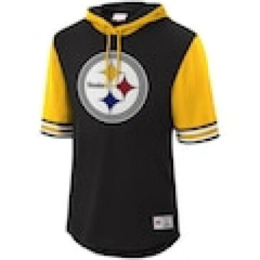 ミッチェル&ネス MITCHELL & NESS ピッツバーグ スティーラーズ スリーブ フーディー パーカー 黒色 ブラック & 半袖 – メンズ 【 SLEEVE MITCHELL NESS BUZZER BEATER MESH BLACK 】