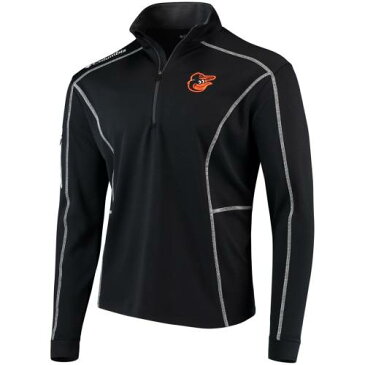 コロンビア COLUMBIA ボルティモア オリオールズ 黒 ブラック 【 BLACK COLUMBIA BALTIMORE ORIOLES SHOTGUN QUARTERZIP PULLOVER JACKET 】 メンズファッション コート ジャケット