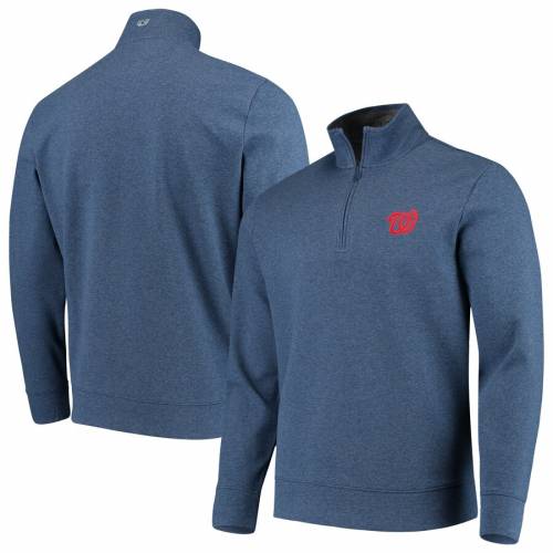 VINEYARD VINES ワシントン ナショナルズ 紺 ネイビー メンズファッション コート ジャケット メンズ 【 Washington Nationals Saltwater Half-zip Tri-blend Pullover Jacket - Navy 】 Navy