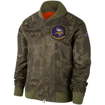 ナイキ NIKE ミネソタ バイキングス レディース オリーブ 【 Minnesota Vikings Womens 2019 Salute To Service Full-zip Bomber Jacket - Olive 】 Olive