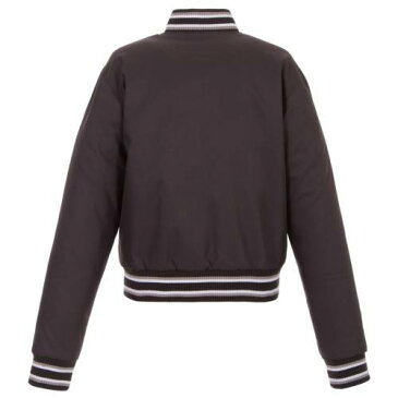 ジェイエイチデザイン JH DESIGN ピッツバーグ 海賊団 レディース ロゴ ジャケット チャコール パイレーツ WOMEN'S 【 JH DESIGN EMBROIDERED LOGO POLYTWILL FULL SNAP JACKET CHARCOAL 】