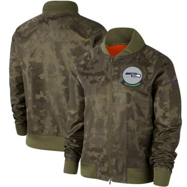 ナイキ NIKE シアトル シーホークス レディース オリーブ 【 Seattle Seahawks Womens 2019 Salute To Service Full-zip Bomber Jacket - Olive 】 Olive