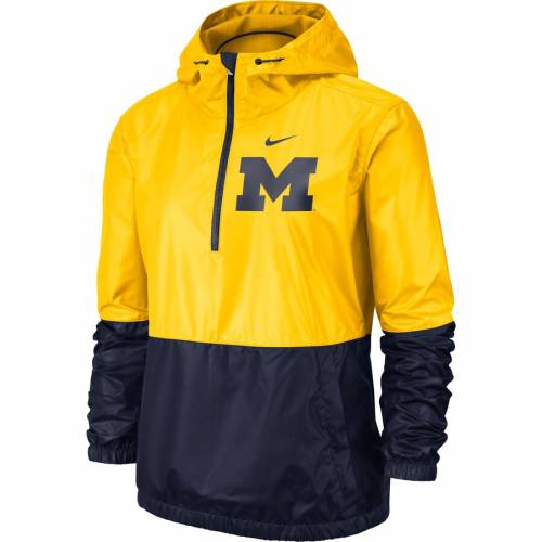 ナイキ NIKE ミシガン ウルヴァリンズ レディース アノラック ジャケット 紺色 ネイビー WOMEN'S 【 NIKE ANORAK HALFZIP JACKET MAIZE NAVY 】