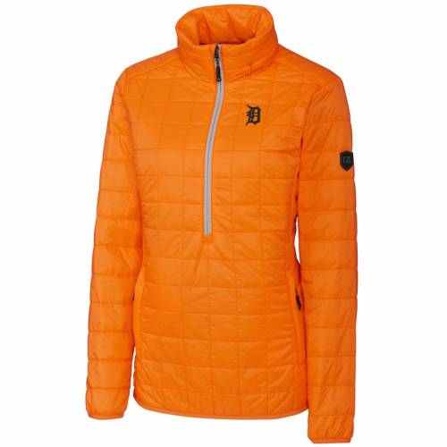 カッターアンドバック CUTTER & BUCK デトロイト タイガース レディース ジャケット 橙 オレンジ & WOMEN'S 【 ORANGE CUTTER BUCK RAINIER HALFZIP POPOVER JACKET 】
