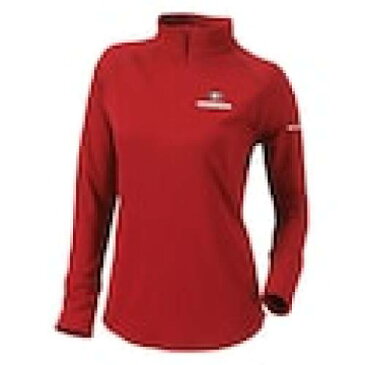 コロンビア COLUMBIA ジョージア 立ブルドッグ レディース ジャケット 赤 レッド ブルドッグス WOMEN'S プルオーバージャケット 【 RED COLUMBIA FLOP SHOT QUARTERZIP 】