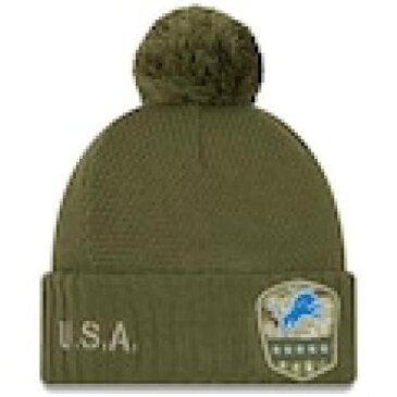 ニューエラ NEW ERA エラ デトロイト ライオンズ レディース サイドライン ニット オリーブ ニューエラ WOMEN'S 【 2019 SALUTE TO SERVICE SIDELINE CUFFED POM KNIT HAT OLIVE 】 バッグ キャップ 帽子 レ