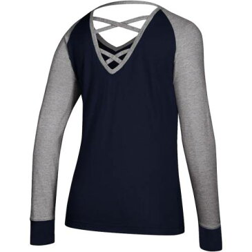 アディダス レンジャース レディース スリーブ Tシャツ 青色 ブルー ニューヨーク WOMEN'S 長袖 【 SLEEVE ADIDAS CONTRAST TSHIRT BLUE 】