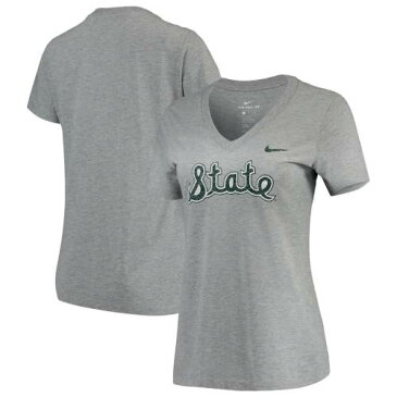 ナイキ NIKE ミシガン スケートボード レディース ブイネック Tシャツ 灰色 グレー グレイ WOMEN'S 【 STATE GRAY NIKE MICHIGAN SPARTANS VAULT TRIBLEND VNECK TSHIRT HEATHERED 】 レディースファッション トッ