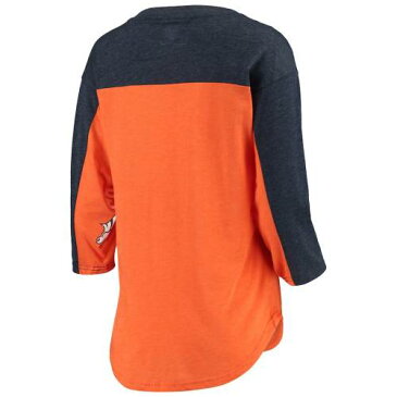 ハンズハイ HANDS HIGH ハイ デンバー ブロンコス レディース ゾーン Vネック Tシャツ 橙 オレンジ 紺色 ネイビー WOMEN'S 【 ZONE ORANGE HANDS HIGH IN THE 3 4SLEEVE VNECK TSHIRT NAVY 】 レディースファッシ