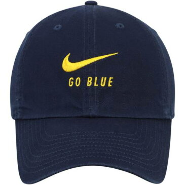 ナイキ NIKE ミシガン ウルヴァリンズ 青色 ブルー スウッシュ スウォッシュ 紺色 ネイビー 【 SWOOSH NIKE GO BLUE BIG HERITAGE 86 ADJUSTABLE HAT NAVY 】 バッグ キャップ 帽子 メンズキャップ 帽子