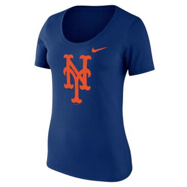 ナイキ NIKE メッツ レディース ロゴ Tシャツ WOMEN'S 【 NIKE NEW YORK METS LOGO SCOOP NECK TSHIRT ROYAL 】 レディースファッション トップス Tシャツ カットソー