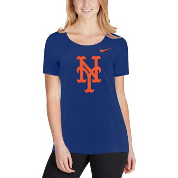 ナイキ NIKE メッツ レディース ロゴ Tシャツ WOMEN'S 【 NIKE NEW YORK METS LOGO SCOOP NECK TSHIRT ROYAL 】 レディースファッション トップス Tシャツ カットソー