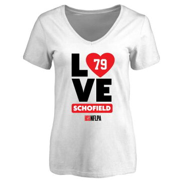 NFL PRO LINE BY FANATICS BRANDED プロ レディース ブイネック Tシャツ 白 ホワイト WOMEN'S 【 NFL WHITE PRO LINE BY FANATICS BRANDED MICHAEL SCHOFIELD I HEART VNECK TSHIRT 】 レディースファッション トップス Tシャ