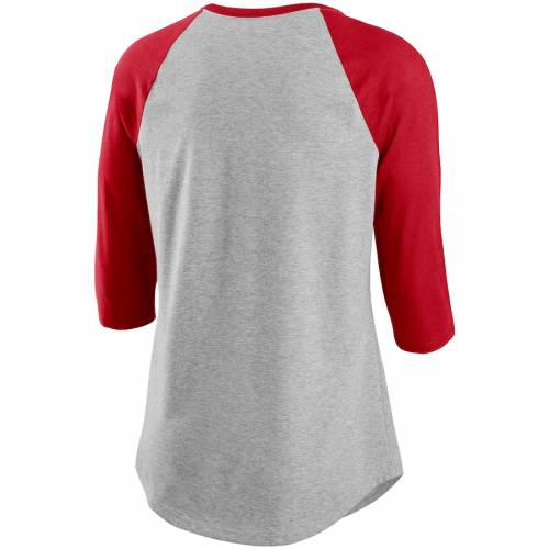 ナイキ NIKE エンジェルス レディース ラグラン Tシャツ レディースファッション トップス カットソー 【 Los Angeles Angels Womens Encircled Tri-blend 3/4-sleeve Raglan T-shirt - Gray/red 】 Gray/red