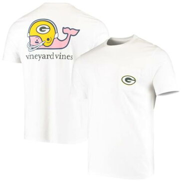 ヴィニヤードヴァインズ VINEYARD VINES 緑 グリーン パッカーズ ヘルメット Tシャツ 白色 ホワイト グリーンベイ 【 GREEN HELMET VINEYARD VINES WHALE TSHIRT WHITE 】 メンズファッション トップス Tシ