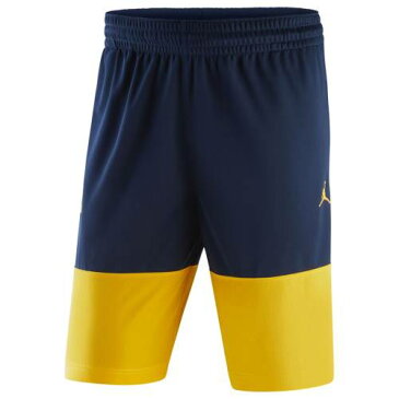 JORDAN BRAND ミシガン パフォーマンス ショーツ ハーフパンツ メンズファッション ズボン パンツ メンズ 【 Michigan Wolverines Block Out Performance Shorts - Navy/maize 】 Navy/maize