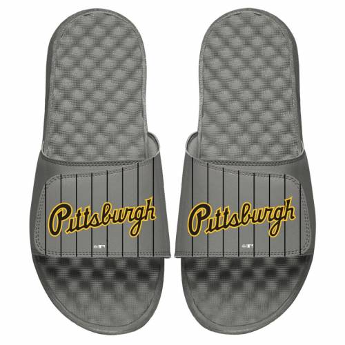 アイスライド ISLIDE ピッツバーグ 海賊団 子供用 クーパーズタウン ロゴ サンダル 灰色 グレー グレイ パイレーツ 【 GRAY ISLIDE YOUTH COOPERSTOWN LOGO SLIDE SANDALS 】 キッズ ベビー マタニティ