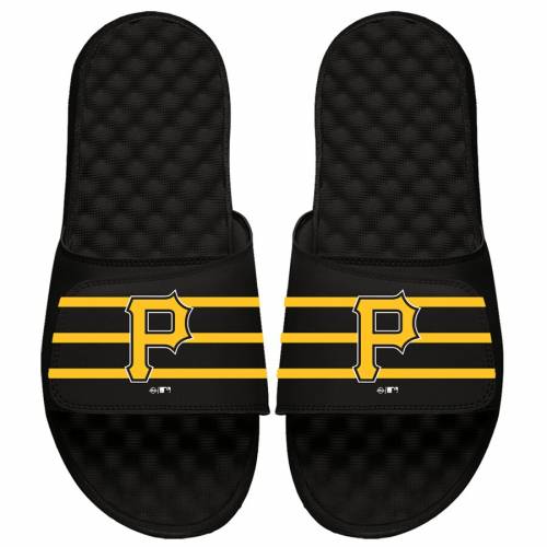 アイスライド ISLIDE ピッツバーグ 海賊団 子供用 ストライプ サンダル 黒色 ブラック パイレーツ 【 STRIPE ISLIDE YOUTH MLB SLIDE SANDALS BLACK 】 キッズ ベビー マタニティ