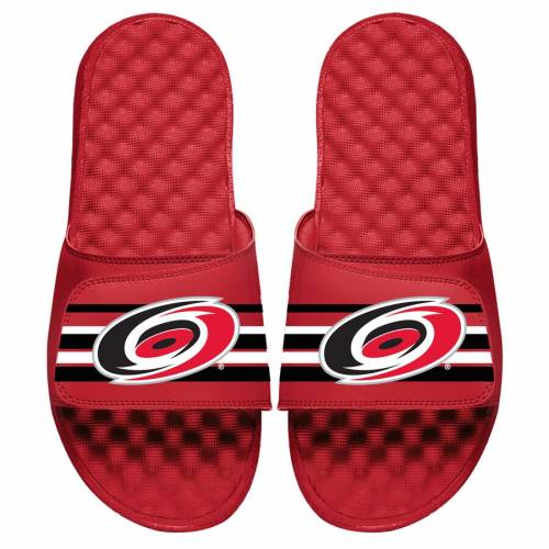 アイスライド ISLIDE カロライナ ハリケーンズ ストライプ ロゴ サンダル 赤 レッド 【 STRIPE RED ISLIDE LOGO SLIDE SANDALS 】 メンズ サンダル スポーツサンダル