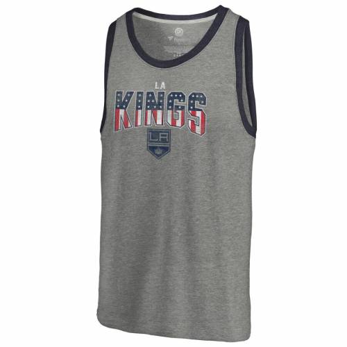 FANATICS BRANDED キングス タンクトップ 灰色 グレー グレイ 【 KINGS GRAY FANATICS BRANDED LOS ANGELES FREEDOM TRIBLEND TANK TOP HEATHERED 】 メンズファッション トップス タンクトップ