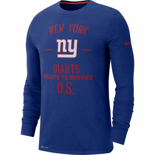 ナイキ NIKE ジャイアンツ サイドライン パフォーマンス スリーブ ニューヨーク 長袖 【 SLEEVE NIKE 2019 SALUTE TO SERVICE SIDELINE PERFORMANCE SHIRT ROYAL 】 メンズファッション トップス Tシャツ カッ